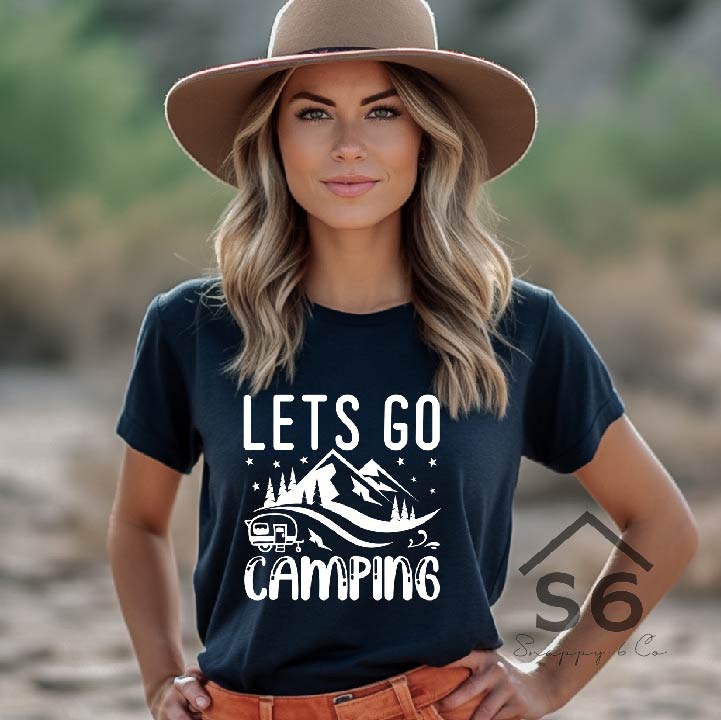 Let's go camping screen print transfer.