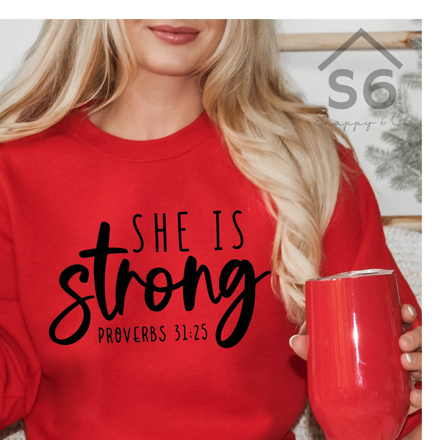 She Is Strong Black Screen Print Transfer