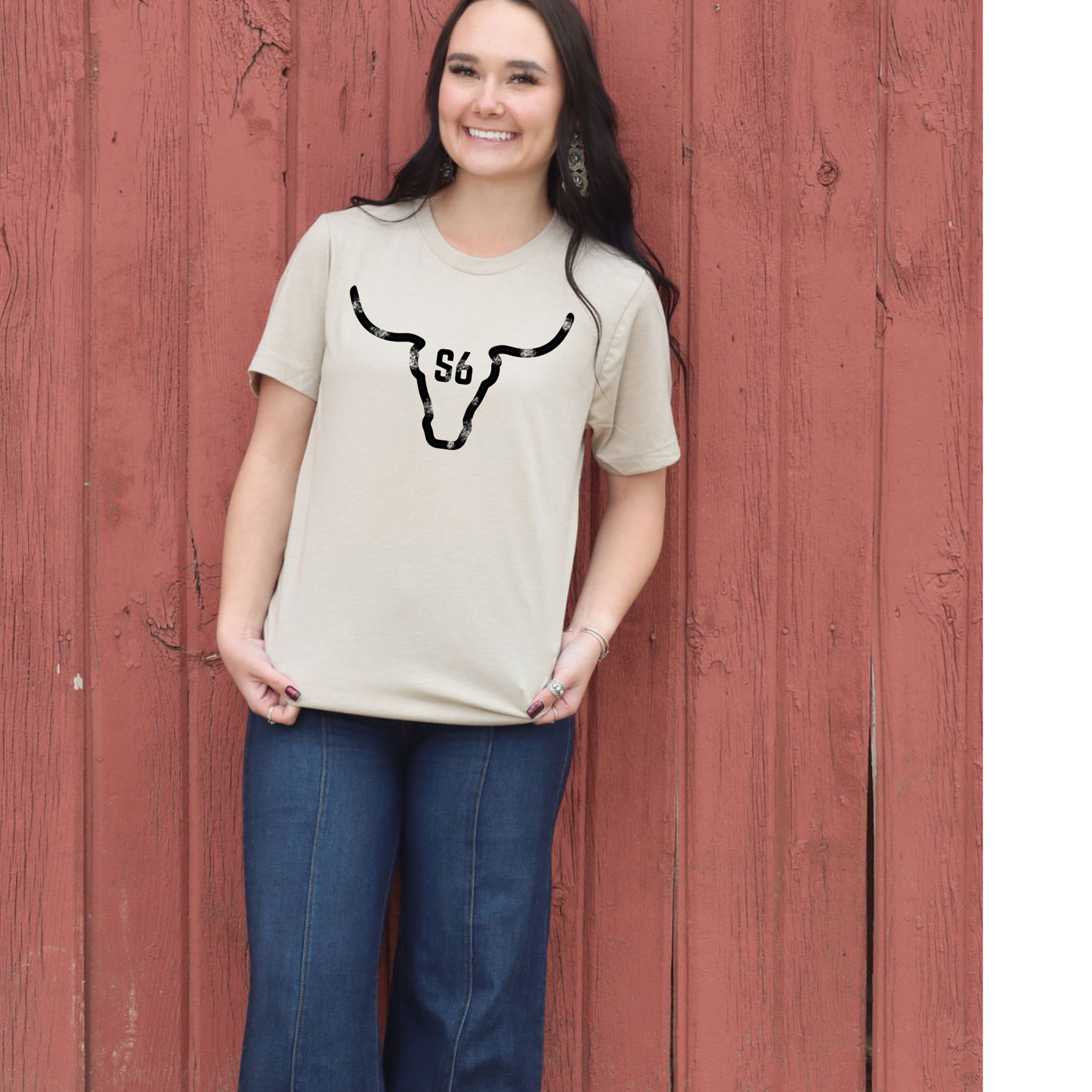 Snappy6 Tan Graphic Tee with Black Logo